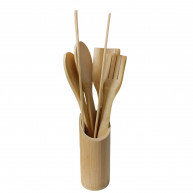 Set ustensile de bucatarie din bambuc