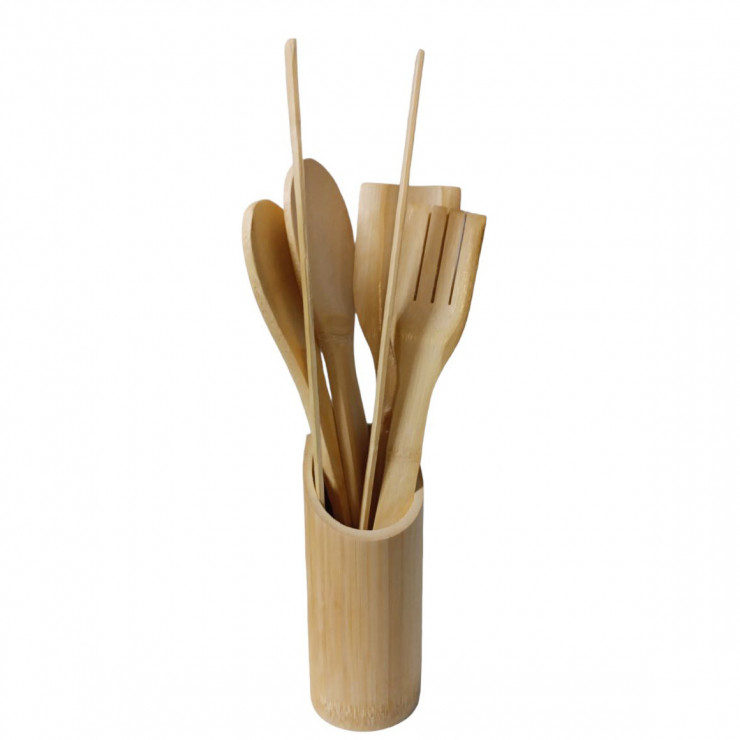 Set ustensile de bucatarie din bambuc