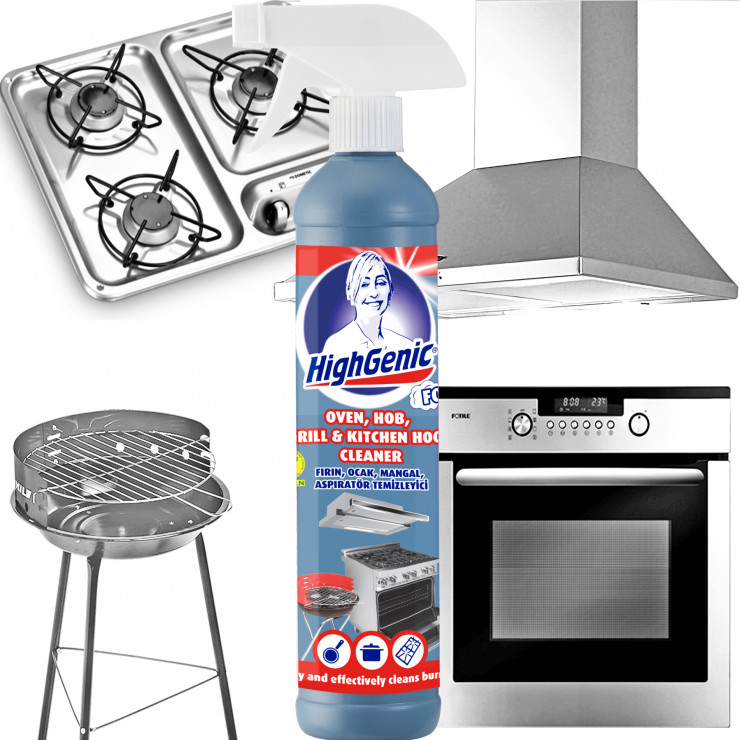 Solutie curatare grill Oven, Hob, Grill Cleaner HighGenic 500ml (Firin, Ocak, Mangal) — fotografia 3