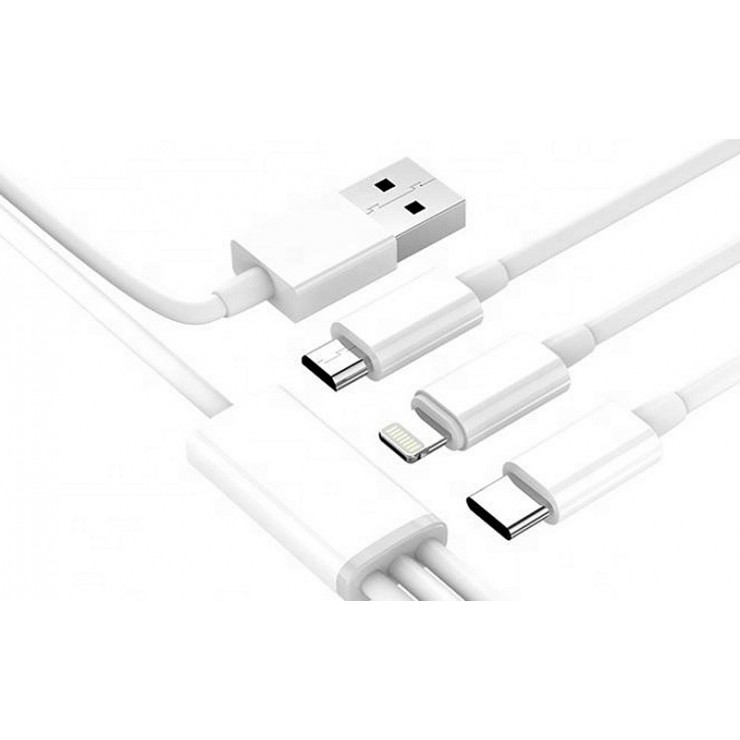 Cablu USB Ezra 3 in 1 (1.2m) — fotografia 4