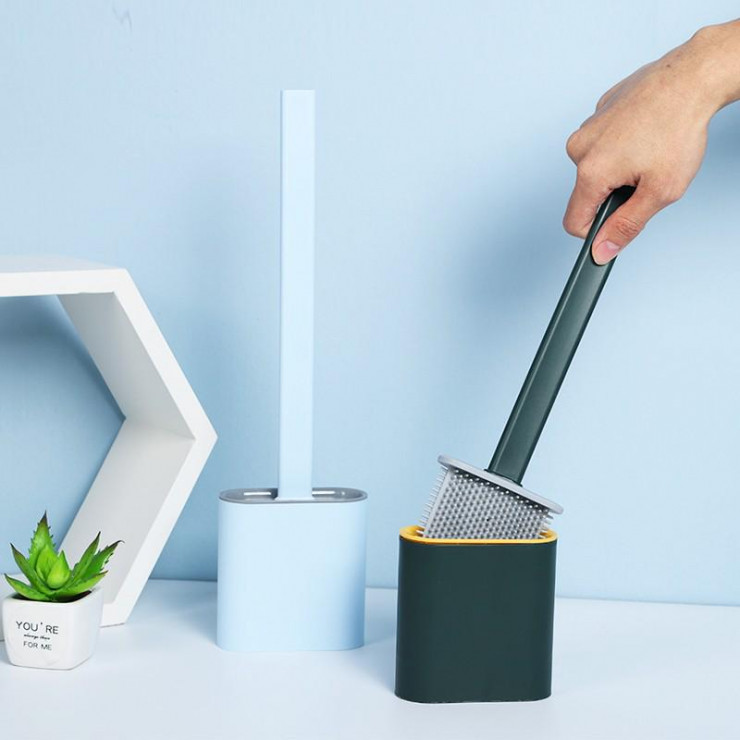 Perie WC din silicon cu suport