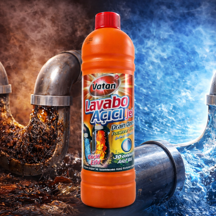 Gel pentru desfundarea tevilor VATAN Lavabo Acici 750ml