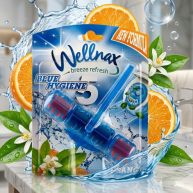 Odorizant-bloc Wellnax, WC, Blue Hygiene 5, Orange, 50 gr