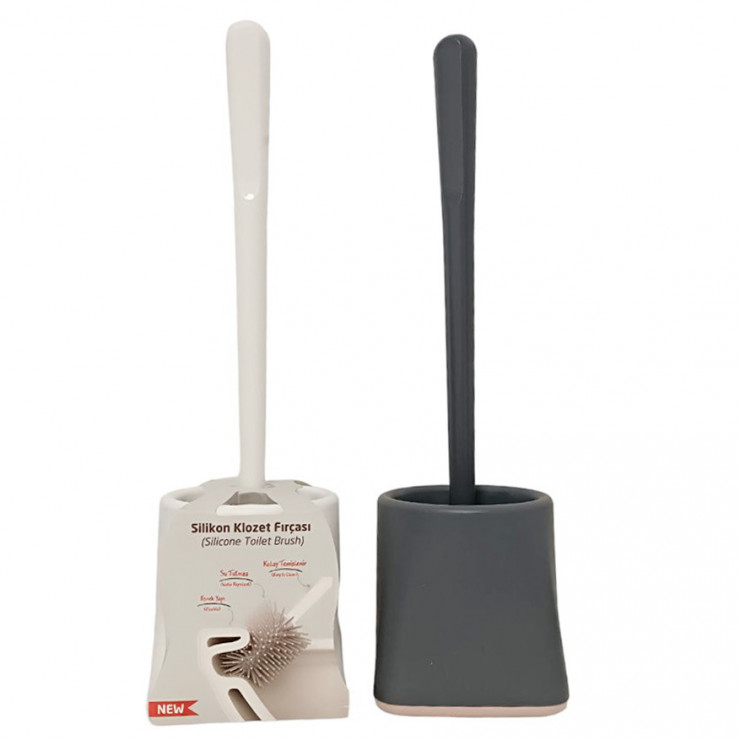 Perie WC din silicon DecoBella (alb, negru, gri) — fotografia 5
