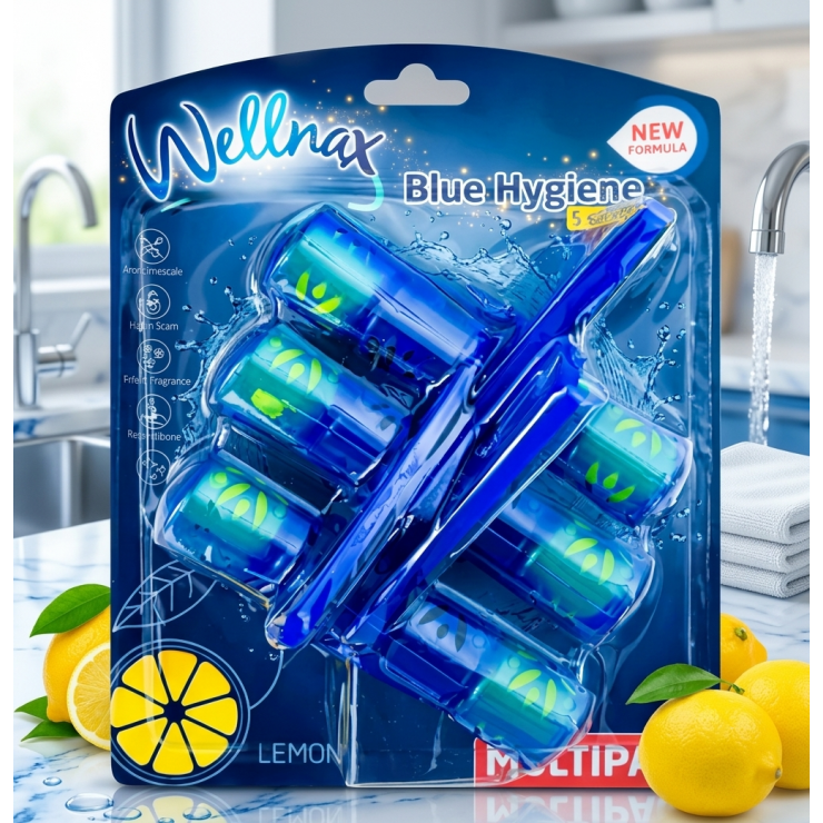 Sapun pentru vasul de toaleta Blue Water 3buc (Lemon) 3x50g Wellnax