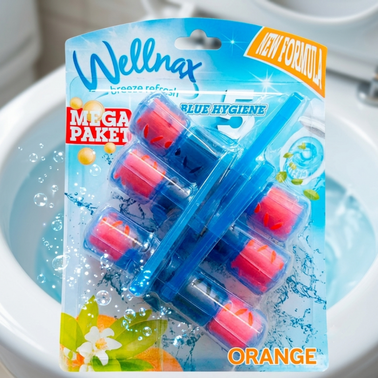 Sapun pentru vasul de toaleta Blue Water 3 mega Orange 3x50g Wellnax