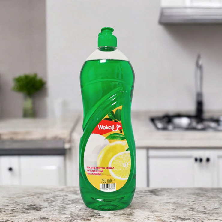 Solutie pentru spalarea vaselor / Detergent vase Wokali Lemon 750ml