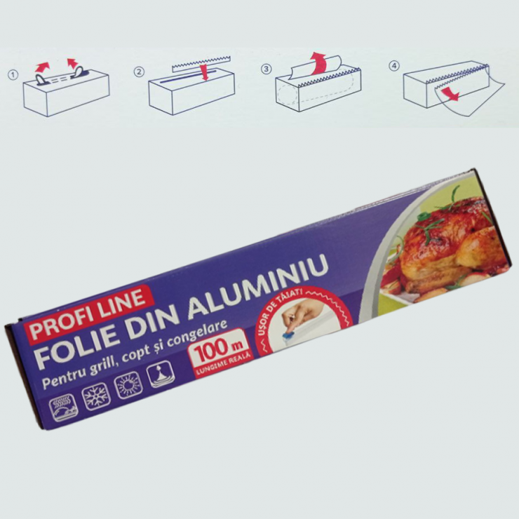 Folie aluminiu cu cutit 100m Profi Line