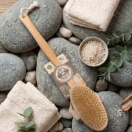 Perie de masaj SPA cu peri naturali, anticelulitica