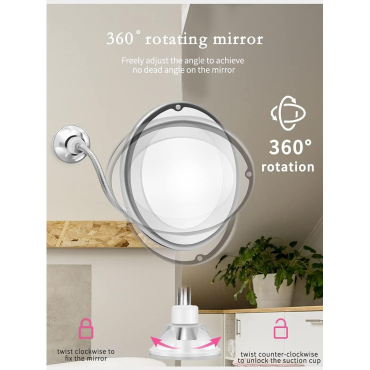 Oglinda Led cu marire X10, fixare ventuza de fixare — fotografia 2
