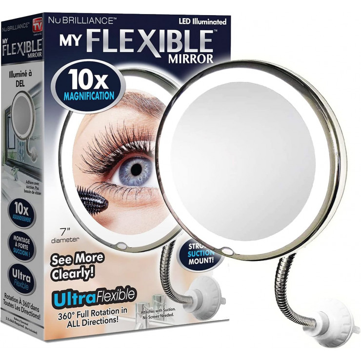 Oglinda Led cu marire X10, fixare ventuza de fixare — fotografia 3
