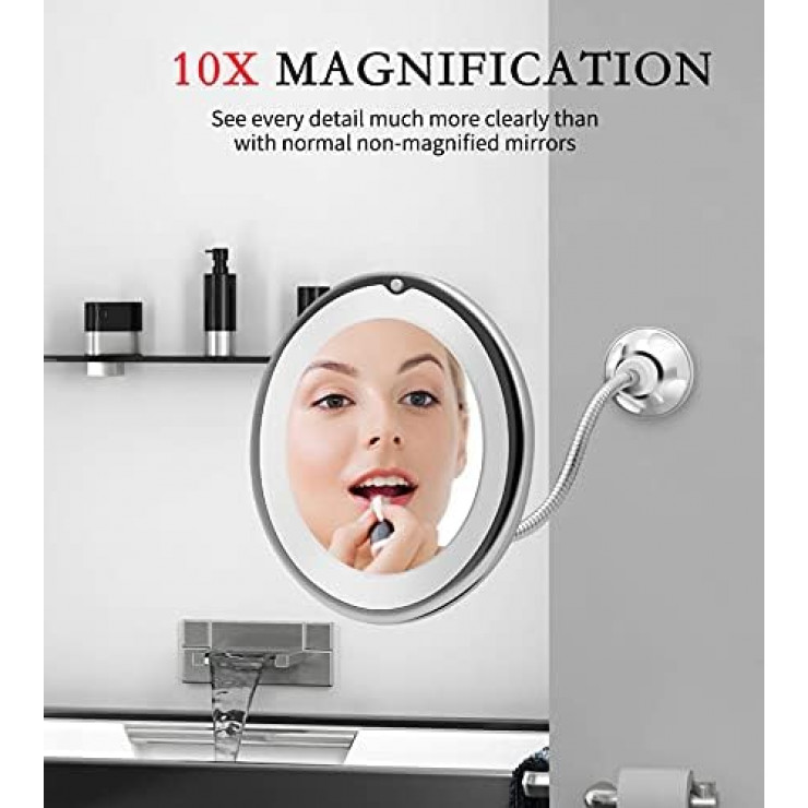 Oglinda Led cu marire X10, fixare ventuza de fixare — fotografia 4