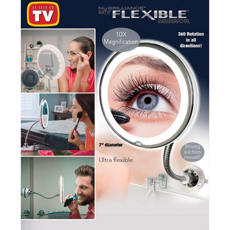Oglinda Led cu marire X10, fixare ventuza de fixare
