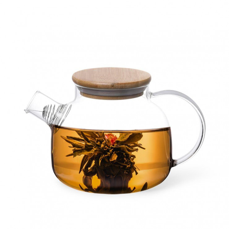 Ceainic pentru infuzie cu capac din bambus 1L — fotografia 4