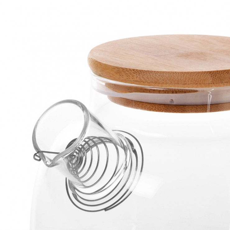 Ceainic pentru infuzie cu capac din bambus 1L — fotografia 3