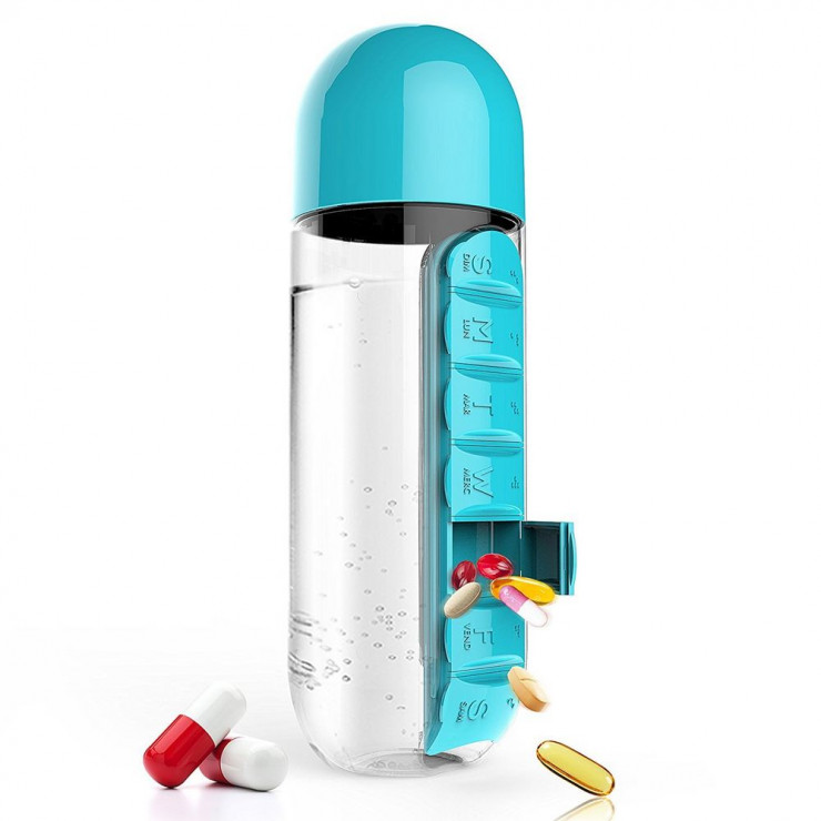 Sticla apa cu organizator pastile Pill &Vitamin