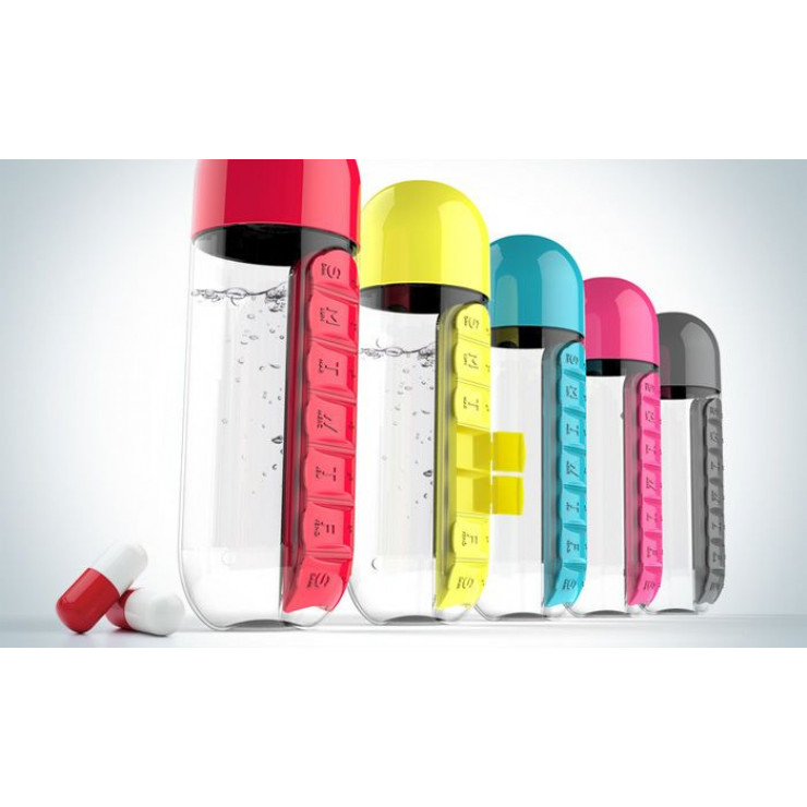 Sticla apa cu organizator pastile Pill &Vitamin
