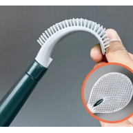 Perie WC din silicon cu recipient pentru solutie de curatare