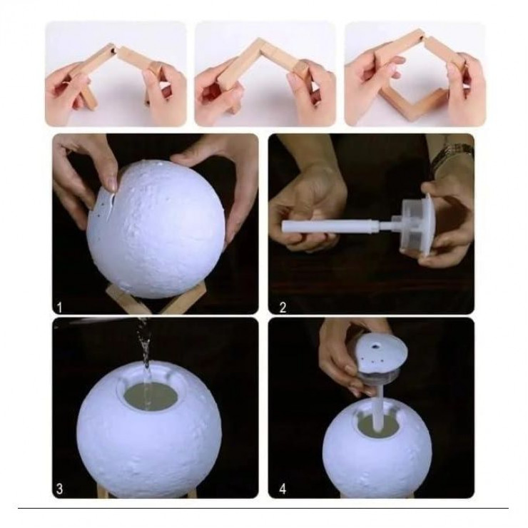 Umidificator de aer cu iluminare Luna (Moon Lamp) — fotografia 4