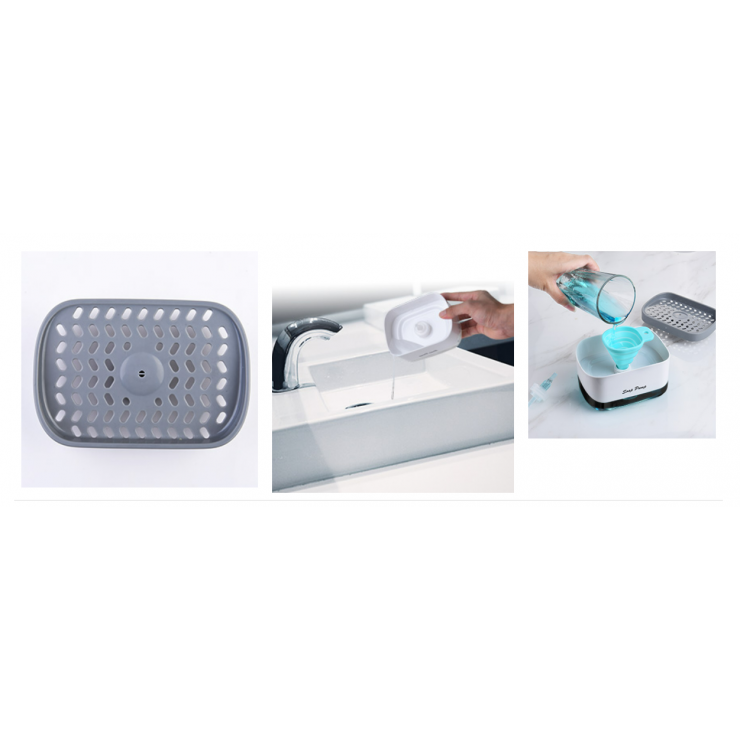 Dozator cu burete pentru detergent vase Soap Pump — fotografia 5