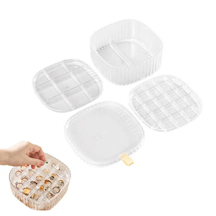 Organizator pentru bijuterii acril / 3 nivele — fotografia 5