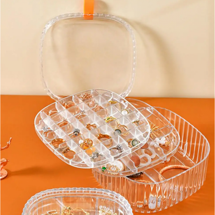 Organizator pentru bijuterii acril / 3 nivele