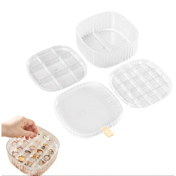 Organizator pentru bijuterii acril / 3 nivele — fotografia 4