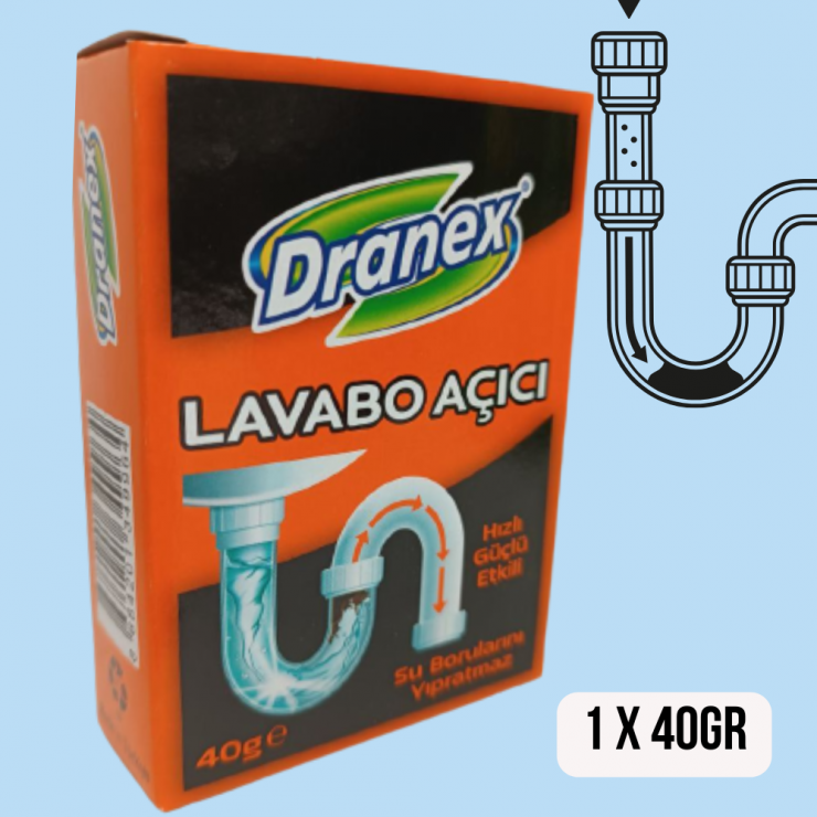 Curatator de țevi DRANEX Lavabo Acici 40gr (1 utilizare)
