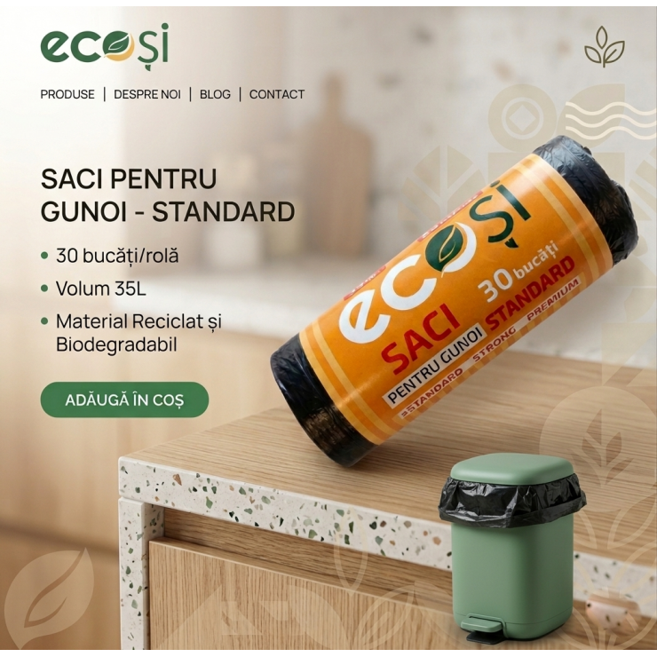 Saci de gunoi 35Lit / 30buc Ecosi