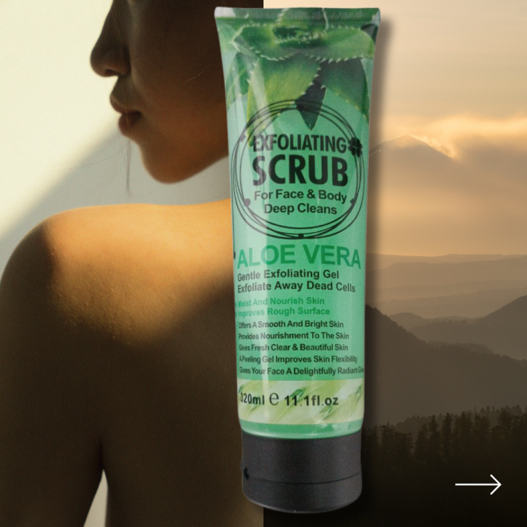 Scrub-gel piling pentru fata si corp Wokali, 320 ml Aloe Vera WKL576