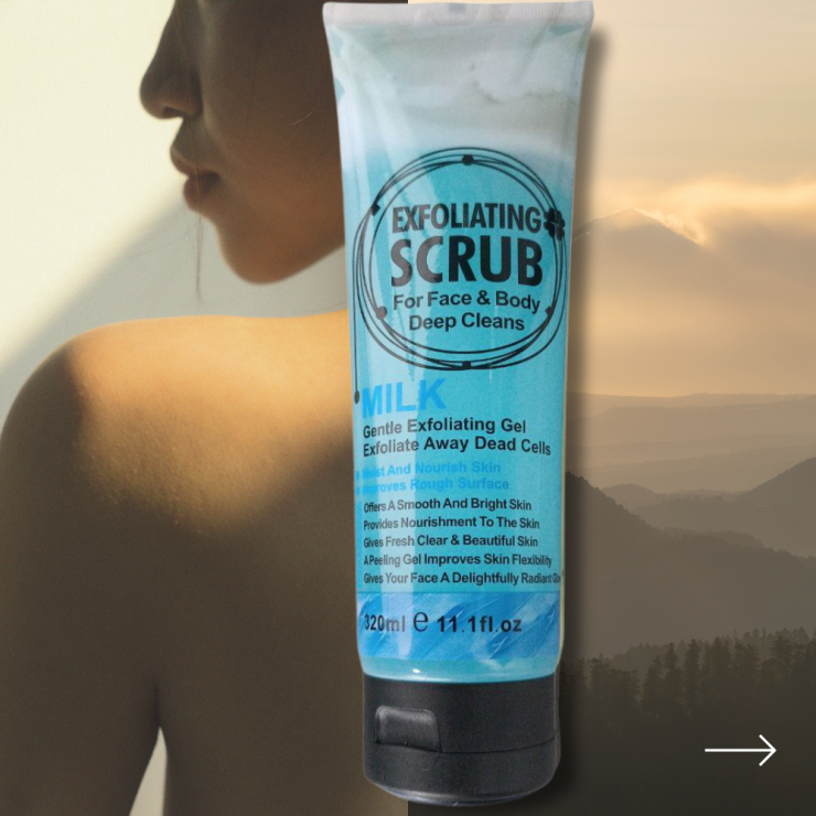 Scrub-gel piling pentru fata si corp Wokali, 320 ml Milk WKL581