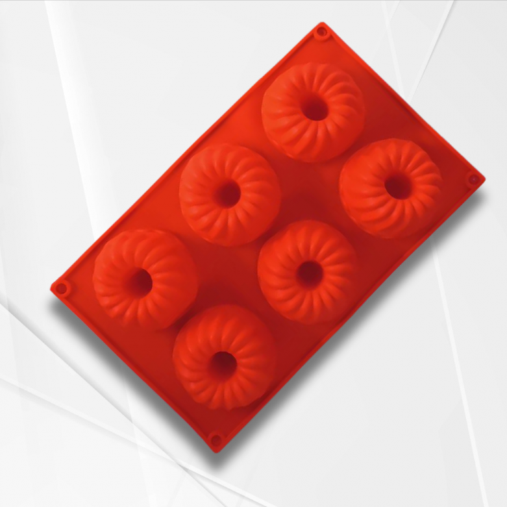 Forma de copt 6 briose, silicon (203-1)