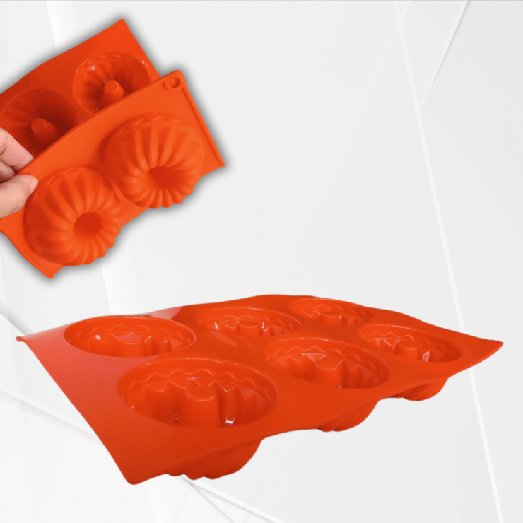 Forma de copt 6 briose, silicon (203-1)
