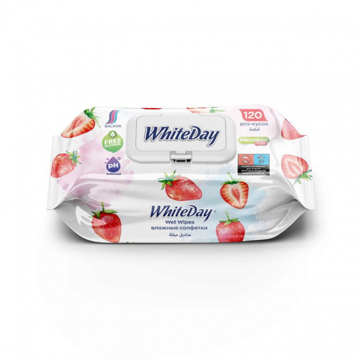Servetele umede White Day Strawberry 120 buc