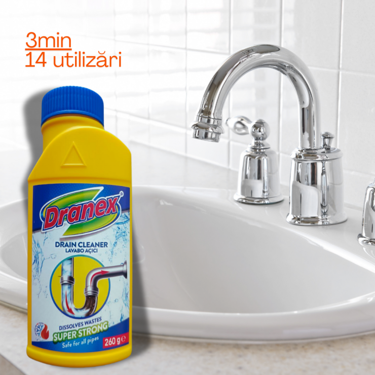 Granule pentru curatarea tevilor DRANEX Lavabo Acici 260 gr