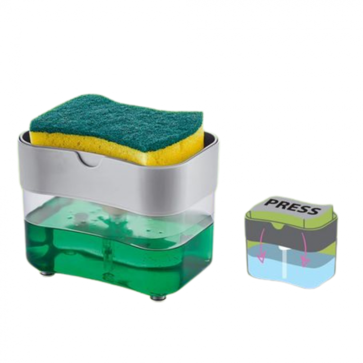 Dozator cu burete pentru detergent vase SunPlast