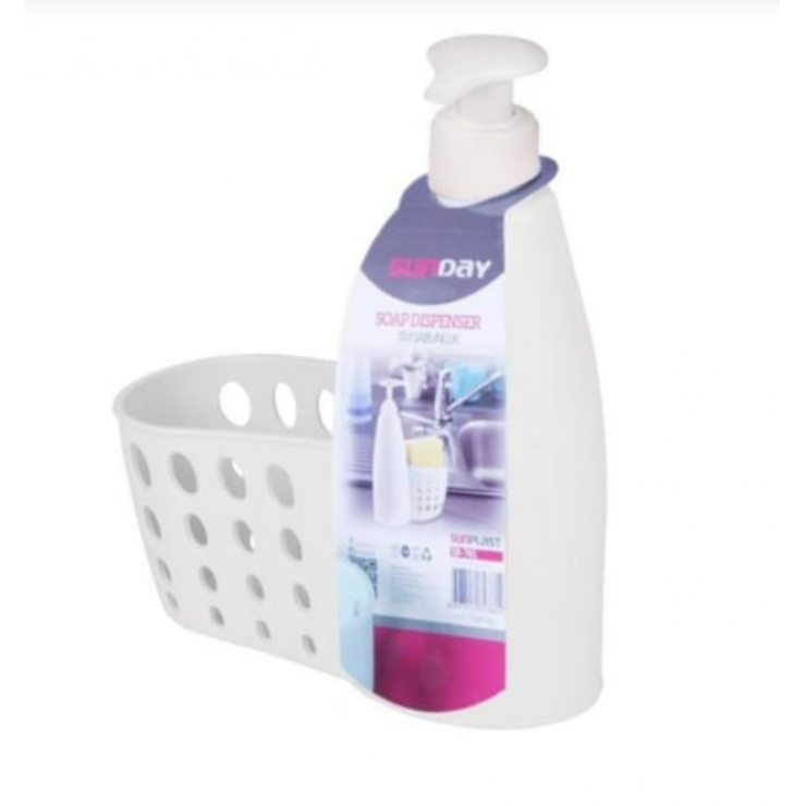 Dozator sapun cu husa burete 400ml SunPlast — fotografia 3