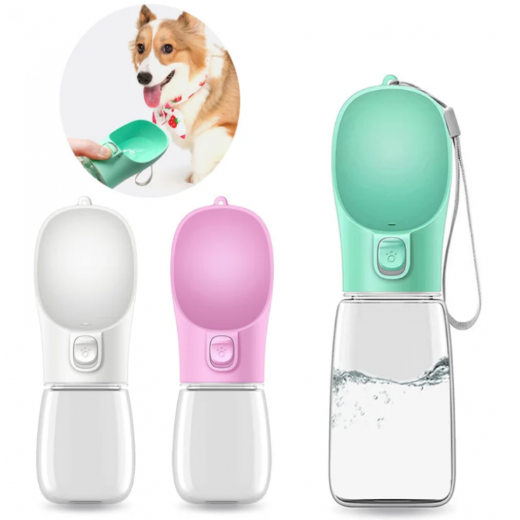 Sticla tip bol cu eliberare apa pentru hidratare caini sau alte animale de companie 350ml — fotografia 3