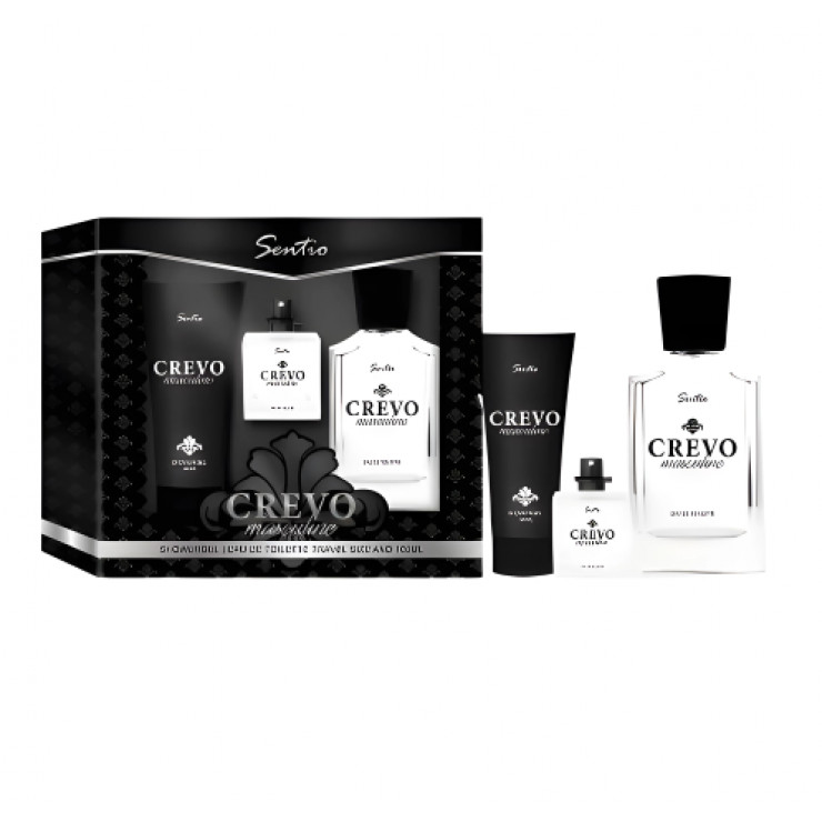Set Sentio Crevo gel dus 50ml + parfum 15 ml + parfum 100 ml (pentru el)