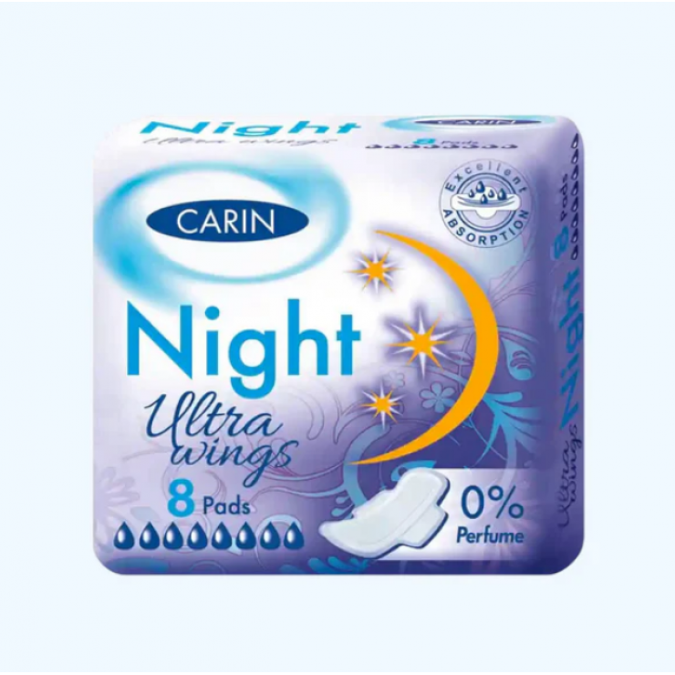 Absorbante igienice Carin Ultra Night Wings 8 buc