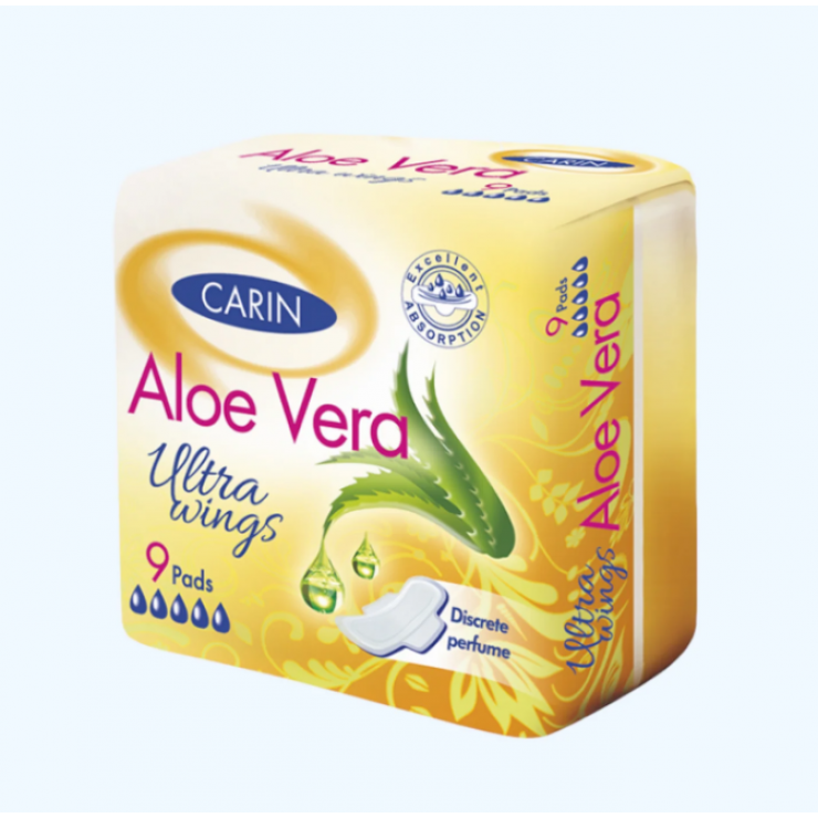 Absorbante igienice Carin, Ultra Aloe Vera, 9 buc