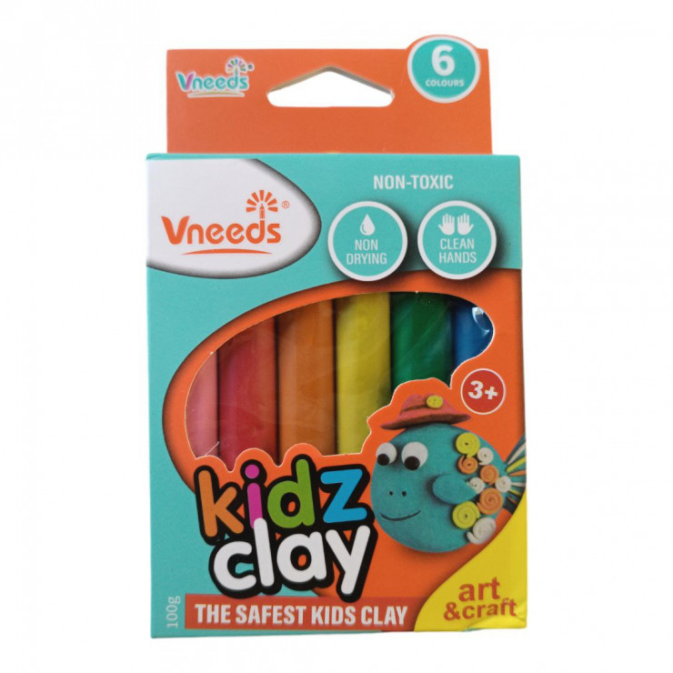Plastilina colorată 6 culori Vneeds 100gr