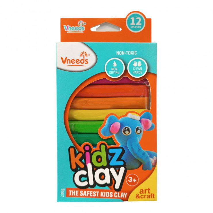 Plastilină 12 culori Vneeds 200gr