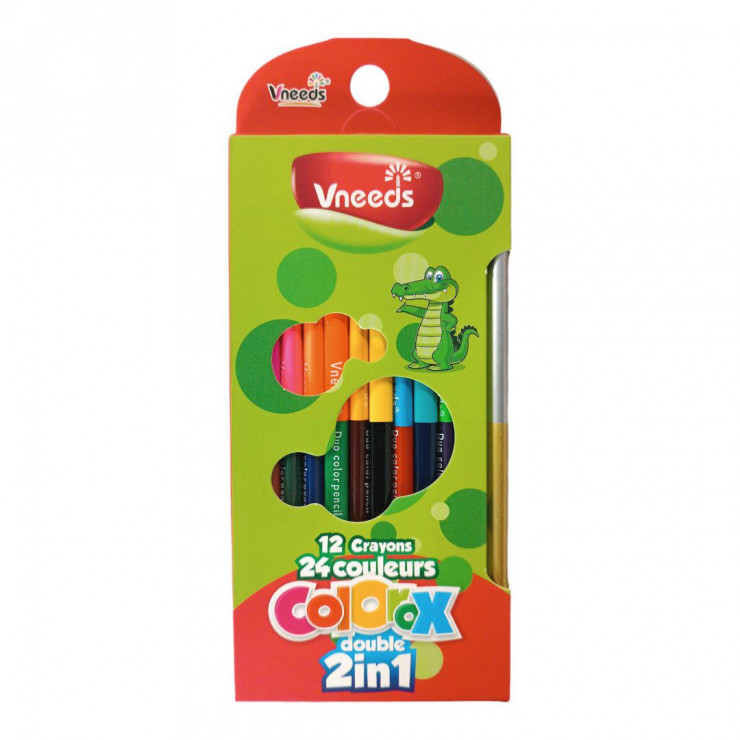 Set creioane colorate duble 12buc Vneeds Colorox