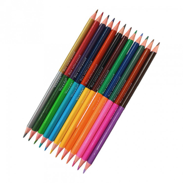 Set creioane colorate duble 12 buc Vneeds 12x2 — fotografia 2