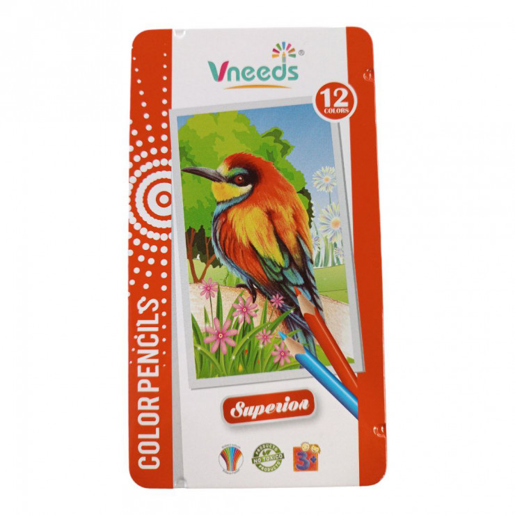 Set creioane colorate in penar metalic12 buc Vneeds