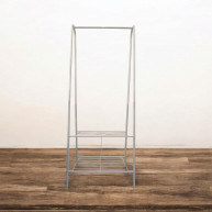 Suport metalic pentru umerase si pantofi / 2 rafturi / 60x36x153cm