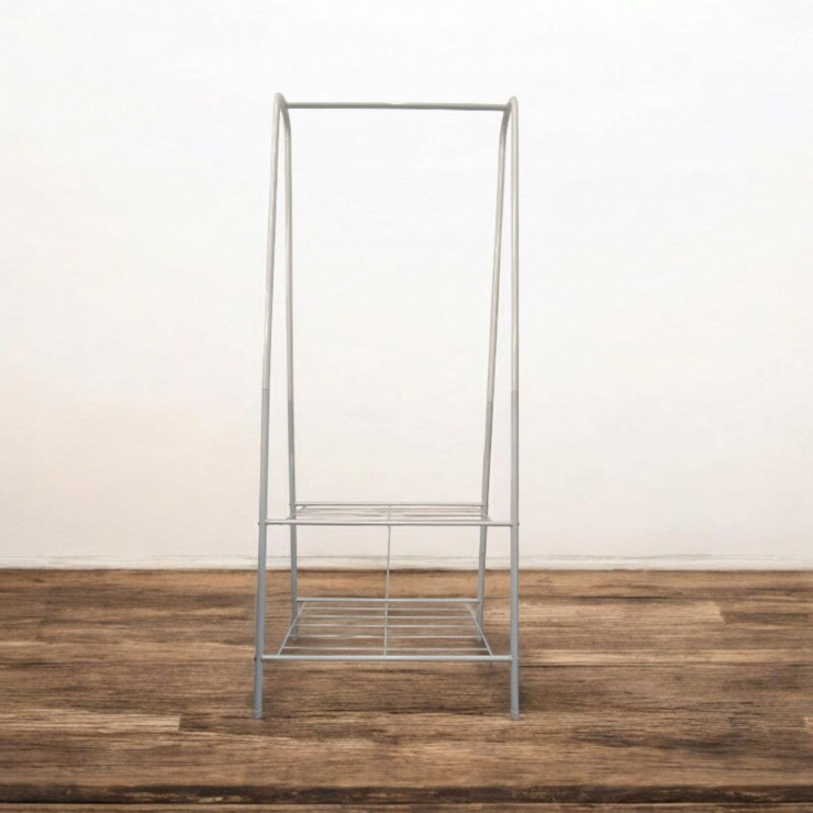 Suport metalic pentru umerase si pantofi / 2 rafturi / 60x36x153cm