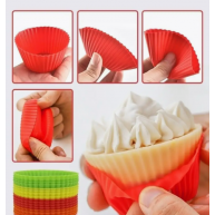 Set forme silicon pentru briose, rotunde 12 buc