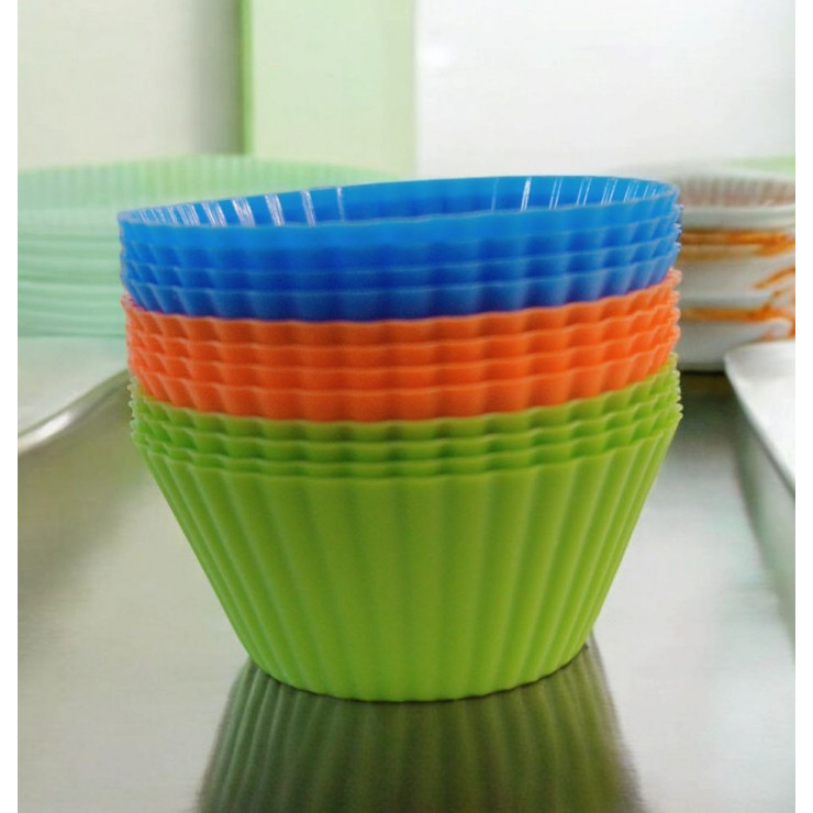 Set forme silicon pentru briose, rotunde 12 buc — fotografia 3